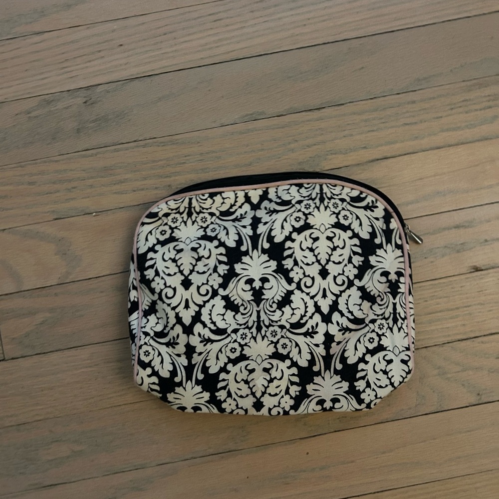 Black and Cream Patterned Pouch